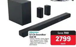 Makro Hisense 5.1 Ch Soundbar 540 W offer