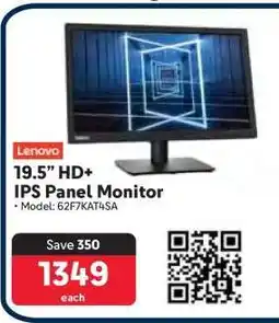 Makro Lenovo 19.5” HD+ IPS Panel Monitor offer