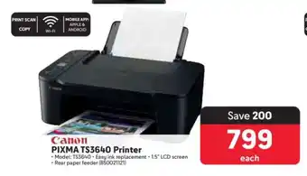 Makro Canon Pixma TS3640 Printer offer