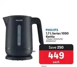 Makro PHILIPS 1.7 L Series 1000 Kettle offer