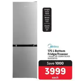 Makro Midea 175 L Bottom Fridge/Freezer offer