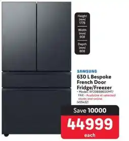 Makro Samsung 630 L Bespoke French Door Fridge Freezer offer