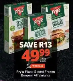 Checkers Fry's Plant-Based Frozen Burgers offer