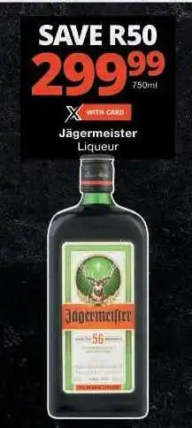 Checkers Jägermeister Liqueur offer