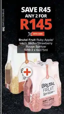 Checkers Brutal Fruit Ruby Apple/Litchi Sèche/Strawberry Rouge Spritzer offer