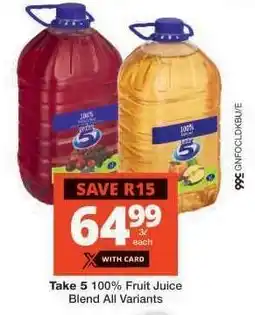 Checkers TAKE 5 100% FRUIT JUICE BLEND offer