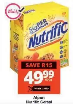 Checkers Alpen Nutrific Cereal offer