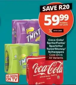 Checkers Coca-Cola/Sprite/Fanta/Sparletta/Twist/Stoney/Schweppes Cold Drink offer