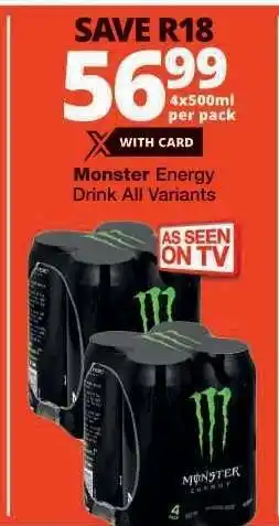 Checkers MONSTER Energy Drink (All variants) offer