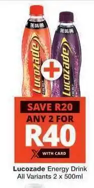 Checkers LUCOZADE ENERGY DRINK offer
