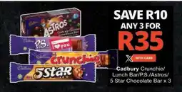 Checkers Cadbury Chocolate Bars offer