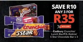 Checkers Cadbury Chocolate Bars offer