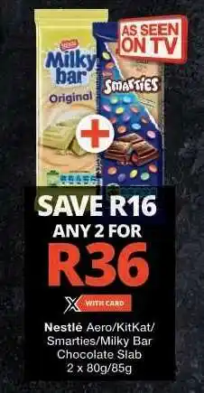 Checkers NESTLE CHOCOLATE SLAB offer