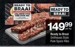 Checkers Ready to Braai Grillhouse Style Pork Spare Ribs offer
