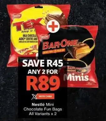 Checkers Nestlé Mini Chocolate Fun Bags offer
