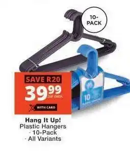 Checkers Hang It Up! Plastic Hangers offer