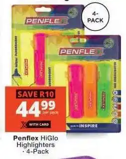 Checkers Penflex HiGlo Highlighters - 4-Pack offer