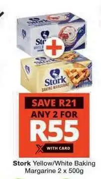 Checkers STORK YELLOW/WHITE BAKING MARGARINE offer