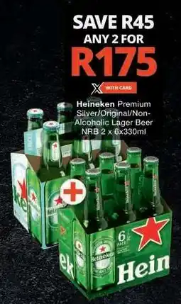 Checkers Heineken Premium Silver/Original/Non-Alcoholic Lager Beer offer