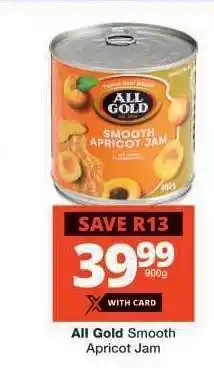 Checkers ALL GOLD SMOOTH APRICOT JAM offer