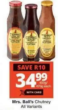 Checkers MRS BALL'S CHUTNEY offer