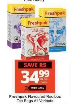 Checkers Freshpak Flavoured Rooibos Tea Bags All Variants offer