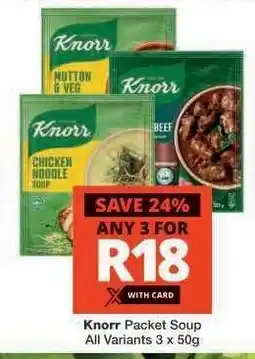 Checkers Knorr Packet Soup offer