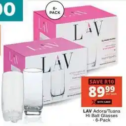 Checkers LAV Adora/Tuana Hi Ball Glasses - 6-Pack offer