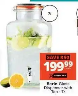 Checkers Eerin Glass Dispenser with Tap offer