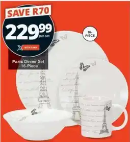 Checkers Paris Dinner Set offer