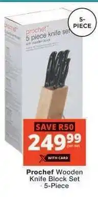 Checkers Prochef Wooden Knife Block Set offer