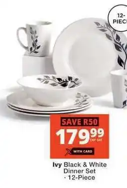 Checkers Ivy Black & White Dinner Set offer