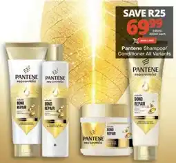 Checkers Pantene Shampoo/Conditioner All Variants offer