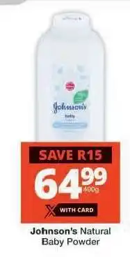 Checkers JOHNSON'S NATURAL BABY POWDER offer