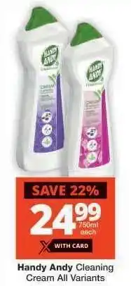 Checkers Handy Andy Cleaning Cream All Variants offer