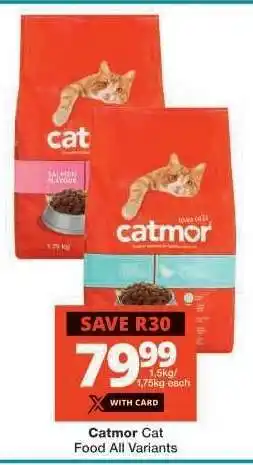 Checkers CATMOR CAT FOOD all variants offer