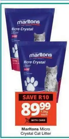 Checkers Marltons Micro Crystal Cat Litter offer