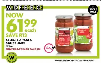 Woolworths Selected Pasta Sauce Jars offer