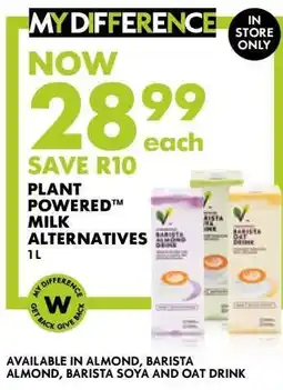 Woolworths Plant Powered Milk Alternatives offer