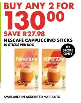 Woolworths Nescafé Cappuccino Sticks offer