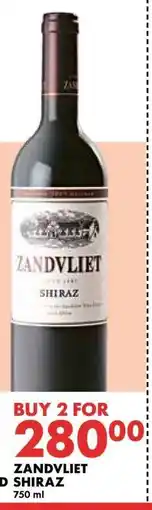 Woolworths ZANDVLIET SHIRAZ offer