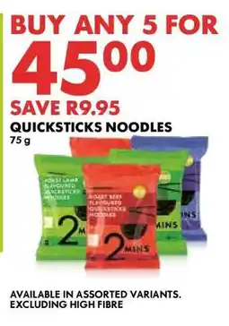 Woolworths QUICKSTICKS NOODLES offer