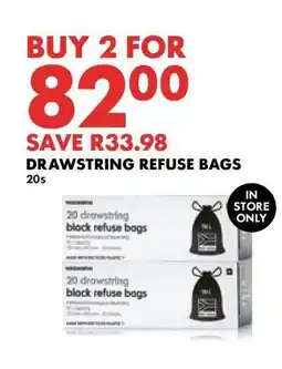 Woolworths DRAWSTRING REFUSE BAGS offer
