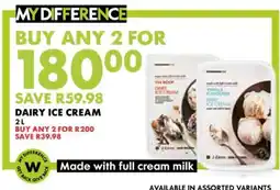 Woolworths Dairy Ice Cream offer