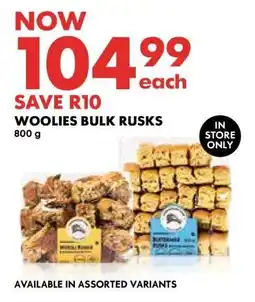 Woolworths Woolies Bulk Rusks offer