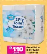 Game Great Value 2 Ply Toilet Tissue Rolls-Each offer