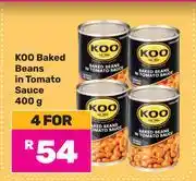Game Koo Baked Beans In Tomato Sauce-For 4 x 400g offer