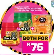 Game Black Cat Smooth Or Crunchy Peanut Butter 400g Plus All Gold Jam 900g-Both For offer