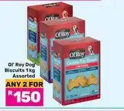 Game Ol'Roy Dog Biscuits Assorted-For 2 x 1Kg offer
