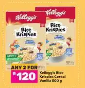 Game Kellogg's Rice Krispies Cereal Vanilla-For 2 x 500g offer